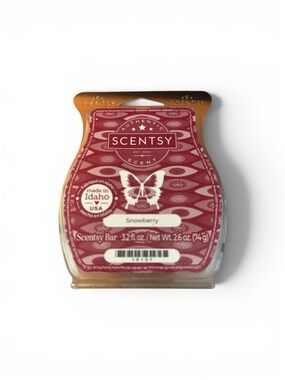 Scentsy Snowberry Wax Bar - Red with Gold Accent